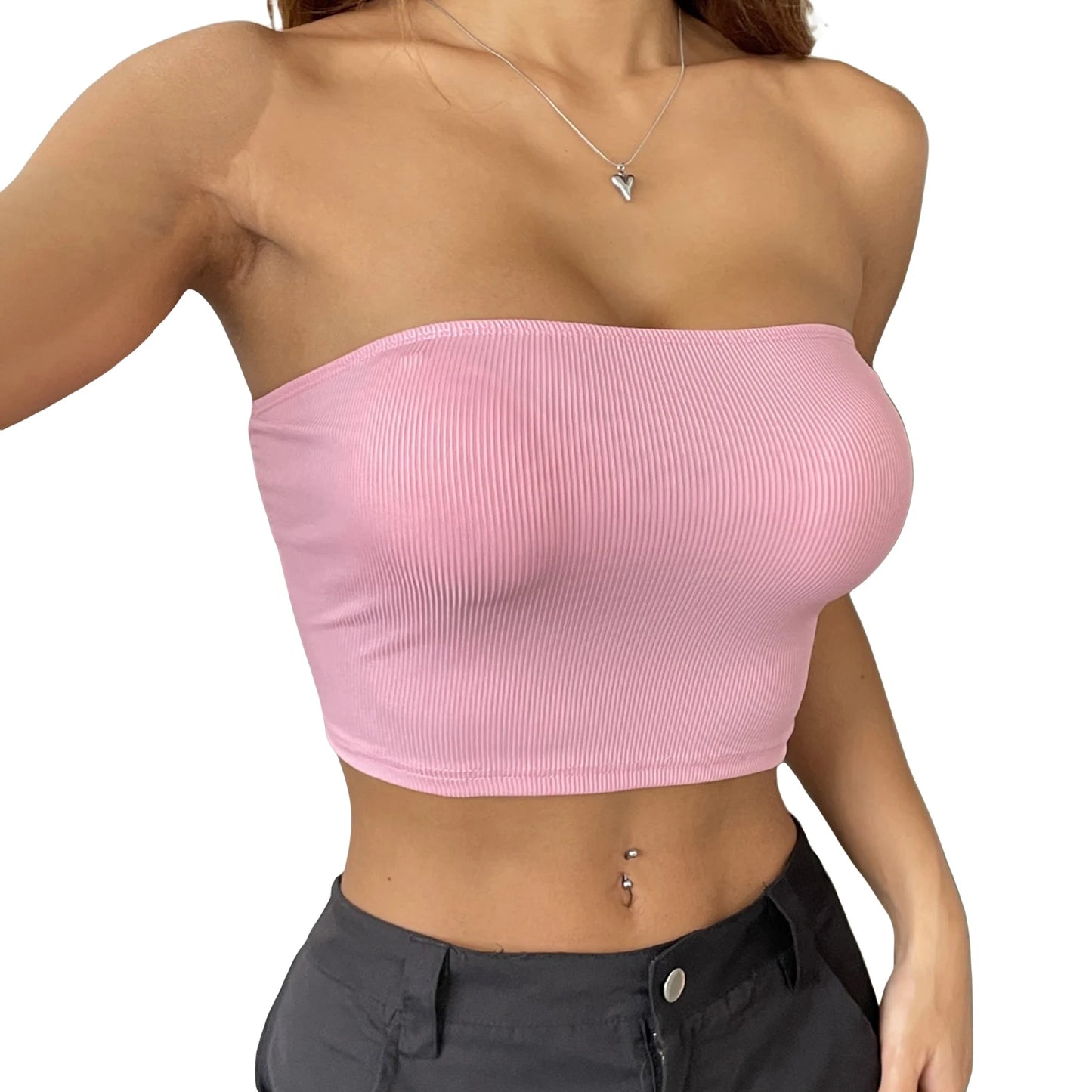 Sexy off Shoulder Ruffle Crop Top Women S Sleeveless Tube Top for Beach Vacation or Night Out Clubwear Party