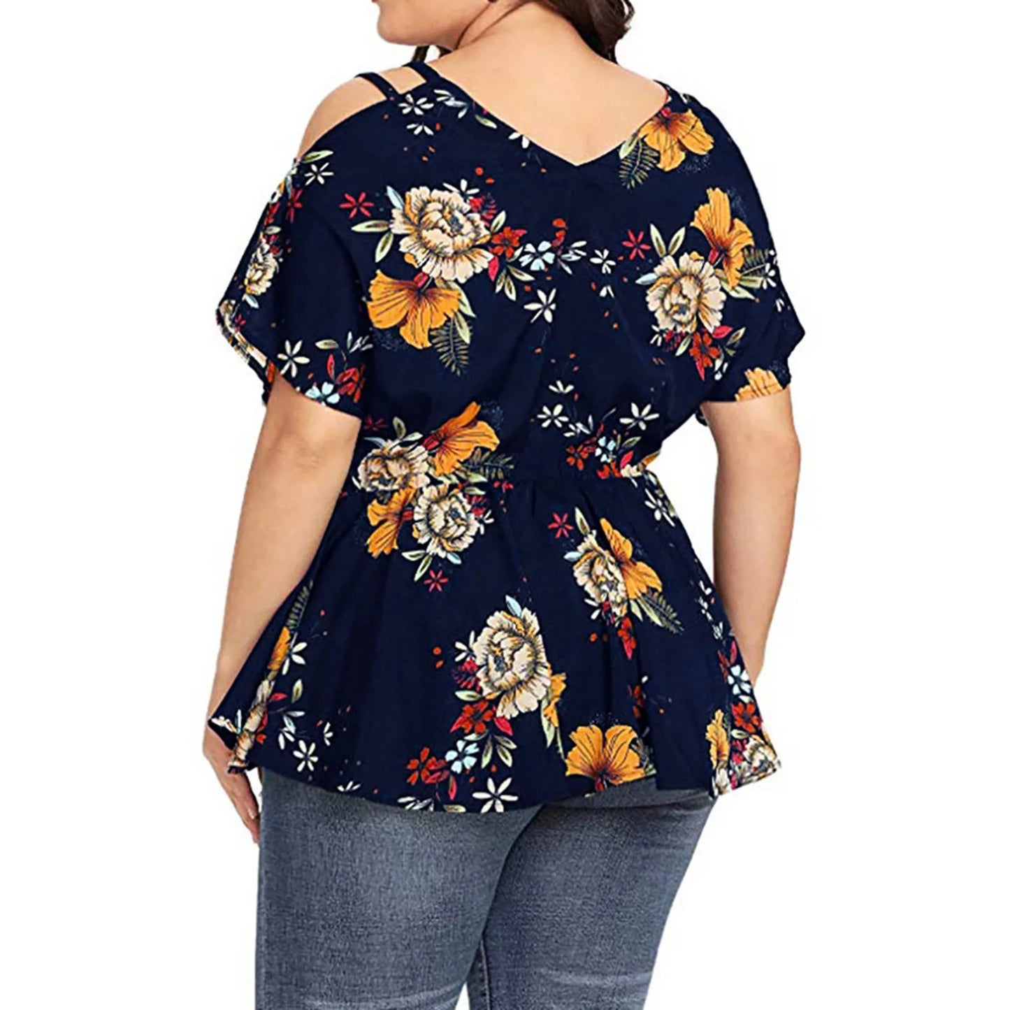 Plus Size 5XL Women Floral Print Tops and Blouses Sexy off Shoulder Tunic Shirt Summer Short Sleeve Boho Ladies Tops Blusas
