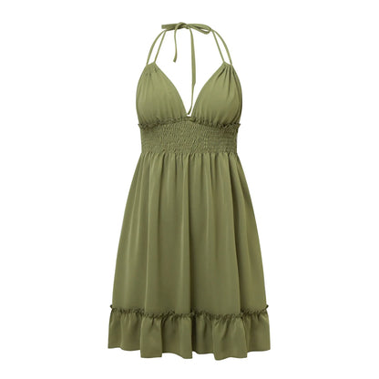 Fashion Summer Dresses 2024 Summer Dresses for Women Trendy Boho Floral Print Cover up V Neck Sleeveless Sundresses 여름 원피스