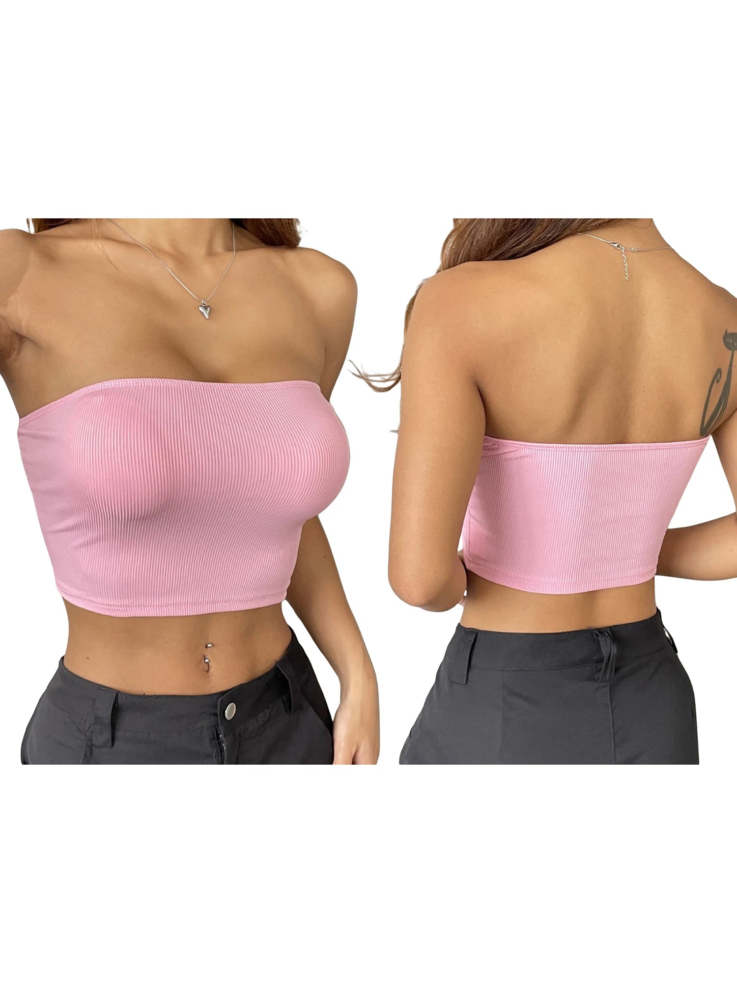 Sexy off Shoulder Ruffle Crop Top Women S Sleeveless Tube Top for Beach Vacation or Night Out Clubwear Party